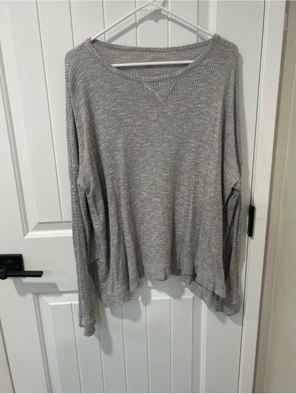 American Eagle Heather Gray Thermal Long Sleeve